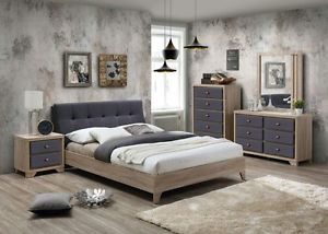 Scandinavian design Bed + Matching Furniture Pieces