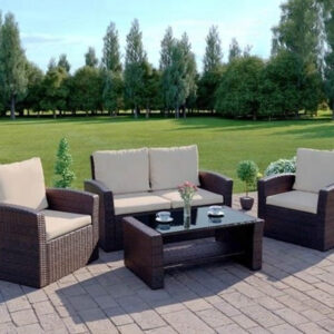 Rattan Outdoor Garden Furniture Sofa Set with Table 4PCS - Model: GET-GF0003