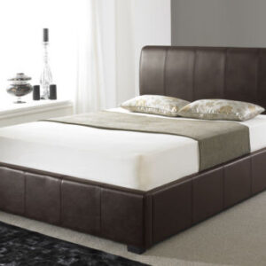 Standard Faux Leather Bed (King Size)- Brown